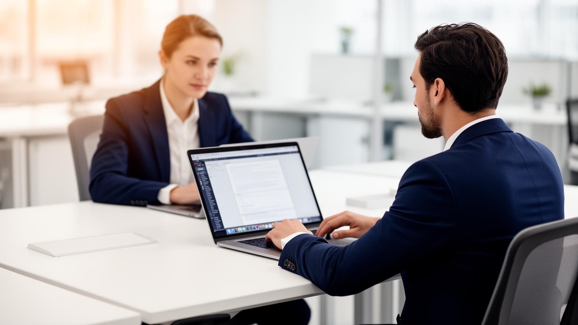 Professionals collaborating in a modern office
